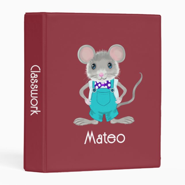 Cute and elegant little mouse US spin Mini Binder (Front/Spine)