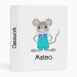 Cute and elegant little mouse white bag EU spin Mini Binder