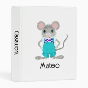 Cute and elegant little mouse white bg us spin mini binder