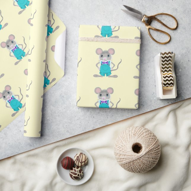 Cute and elegant little mouse wrapping paper (Crafts)