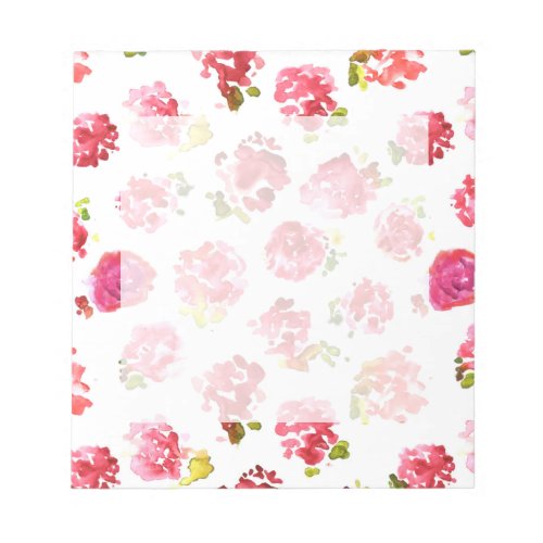 Cute and elegant pink vintage roses pattern notepad