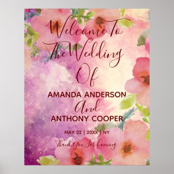 Cute And Elegant Watercolor Floral  Poster by CustomizePersonalize at Zazzle