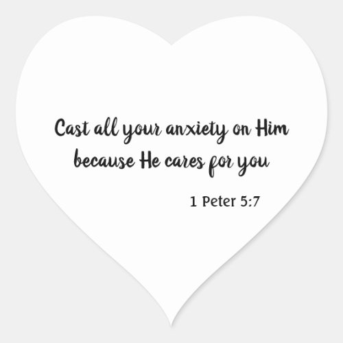 Cute and encouraging Bible Verse on Peace Heart Sticker