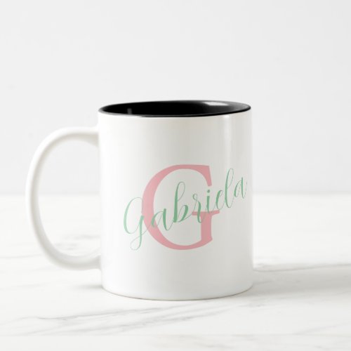 Cute and Feminine Typographic  Two_Tone Coffee Mug