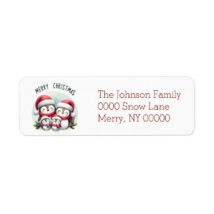 Cute and Festive Holiday Penguins Label