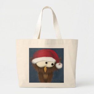 Cute and Festive Owl Large Tote Bag