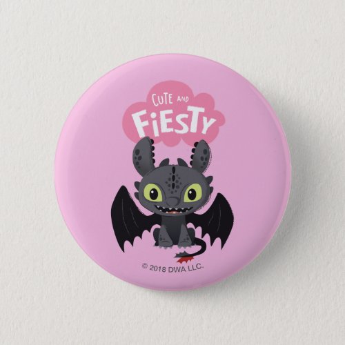Cute And Fiesty Toothless Graphic Button