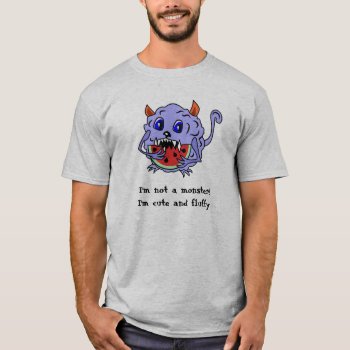 Cute And Fluffy Toothy Monster Shirt by asoldatenko at Zazzle