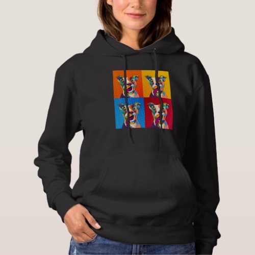 Cute And Full Of Colors Pitbull Painting  Retro Hoodie
