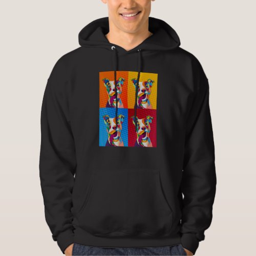 Cute And Full Of Colors Pitbull Painting  Retro Hoodie