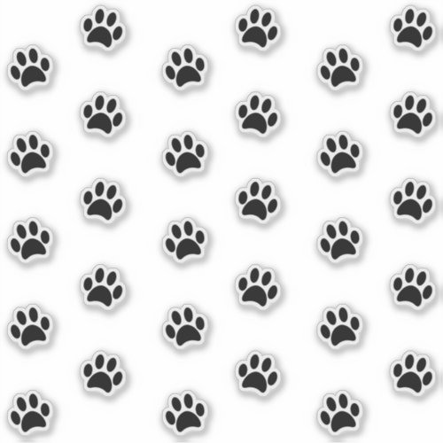 Cute and Fun Black Paw Prints Sticker Set