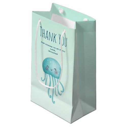 Cute and Fun Blue_Green Jellyfish Party Thank You Small Gift Bag