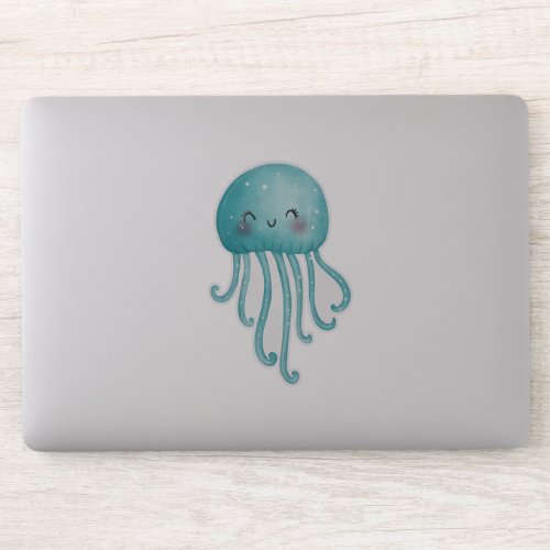 Cute and Fun Blue_Green Jellyfish Sticker