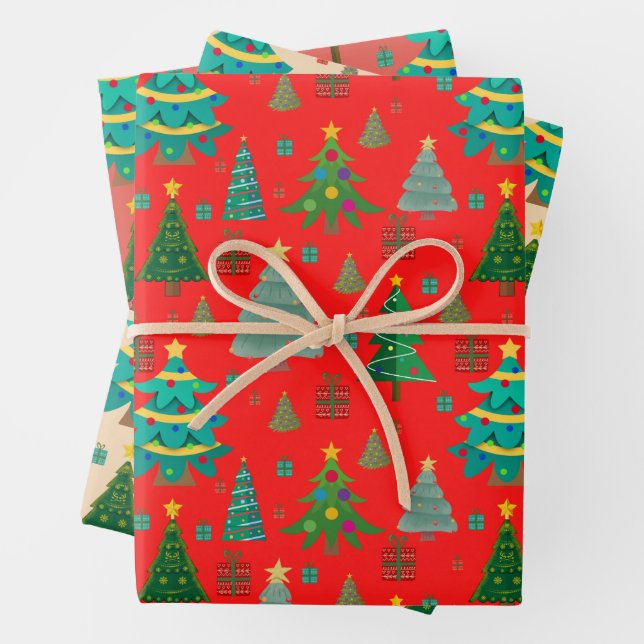 Cute and fun Christmas pattern Wrapping Paper Sheets (In situ)