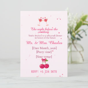 Cute and Fun Cocktails Wedding Rehearsal Dinner Invitation