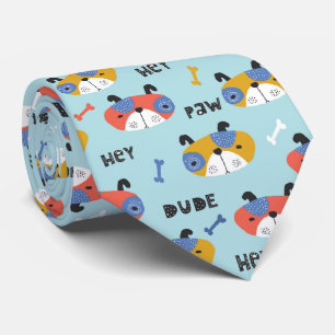 Cute and Fun Dog Pattern Neck Tie