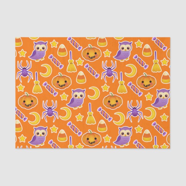 Cute and Fun Halloween Graphic Pattern Tissue Paper (Front)