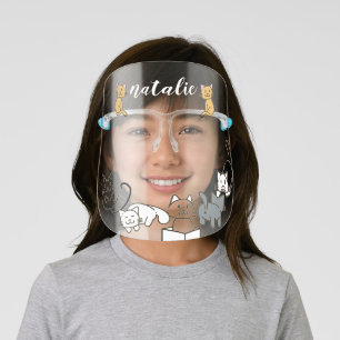 Cute and Fun Happy Cat Friends Kids' Face Shield
