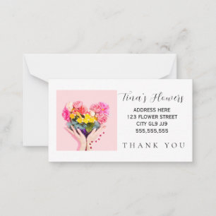 Cute and fun heart shaped bouquet flower note card