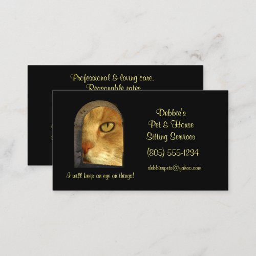Cute and Fun House and Pet Sitting Business Busine Business Card