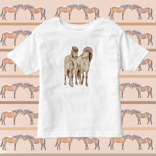 Cute and fun Icelandic horses Toddler T-shirt (Creator Uploaded)