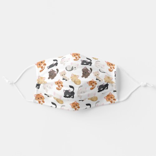 Cute and Fun Kittens and Cats Pattern Adult Cloth Face Mask