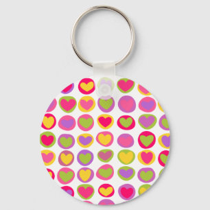 Cute and Fun Multicolor Valentine's Day Hearts Keychain