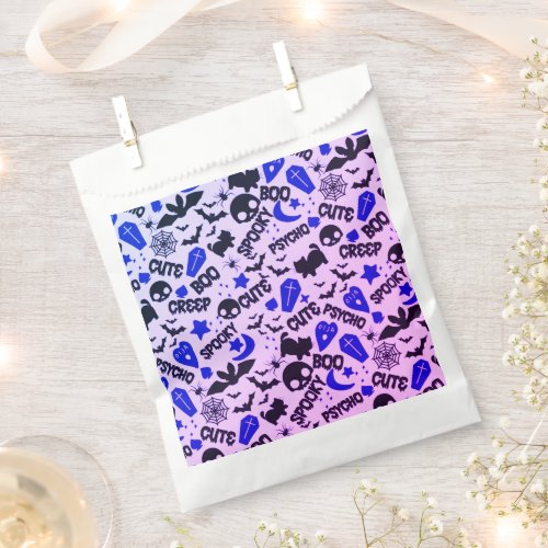 Cute and Fun Purple Blue and Black Halloween Favor Bag