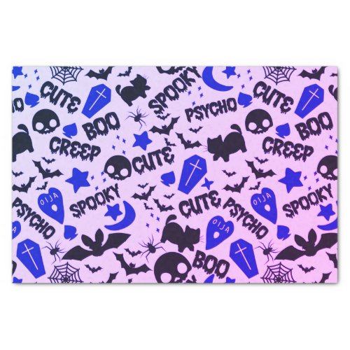 Cute and Fun Purple Blue and Black Halloween Tissue Paper