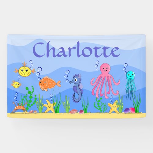 Cute and Fun Sea Animals Banner