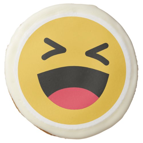 Cute and Fun Yellow Happy face emoji Sugar Cookie
