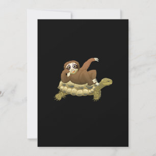 Cute and Funny Adorable Sloth and Turtle Invitation