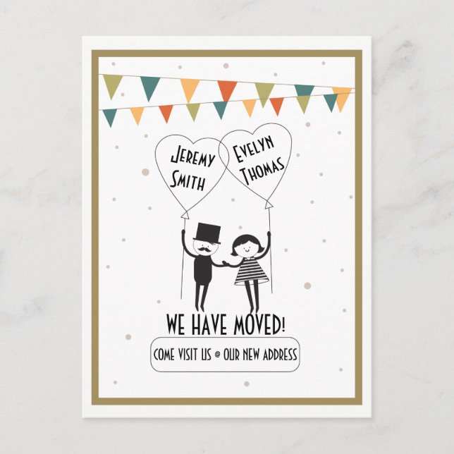 Cute and Funny Alternative Change of Address Announcement Postcard (Front)