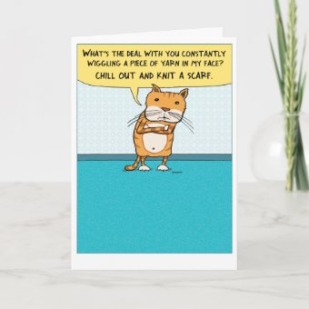 Cute and Funny Annoyed Cat Birthday Card | Zazzle