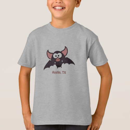 Cute and Funny Austin Texas Cartoon Bat T_Shirt