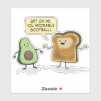 Cute funny toast and glasses, yummy Kawaii avocado' Sticker