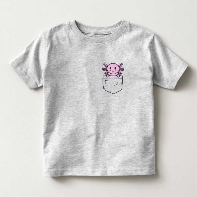 Cute and Funny Axolotl in pocket T-Shirt Classic R (Front)