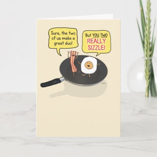 Cute and Funny Bacon and Egg Happy Anniversary Card