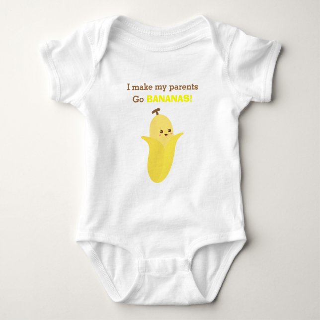Cute and Funny Banana, For Babies Baby Bodysuit (Front)