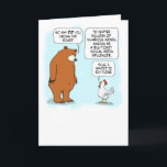 Cute and Funny Bear and Chicken Birthday Card<br><div class="desc">Here's a cute and hilarious birthday card featuring a bear asking a chicken why it crossed the road, and the chicken replying that it's all about being a social media influencer and an eater of fudge. Thank you for choosing this original design by © Chuck Ingwersen. I’m an independent artist,...</div>
