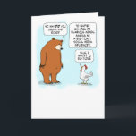 Cute and Funny Bear and Chicken Birthday Card<br><div class="desc">Here's a cute and hilarious birthday card featuring a bear asking a chicken why it crossed the road, and the chicken replying that it's all about being a social media influencer and an eater of fudge. Thank you for choosing this original design by © Chuck Ingwersen. I’m an independent artist,...</div>