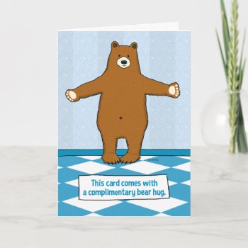 Cute And Funny Bear Hug Anniversary Card by chuckink at Zazzle