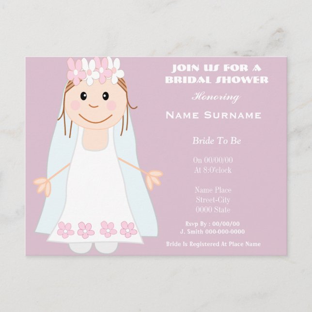 Cute and funny bridal shower invitation (Front)