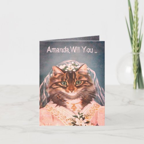 Cute and funny bride cat be my bridesmaid invitation