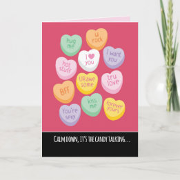 Cute and Funny Candy Hearts Valentine's Day Holiday Card