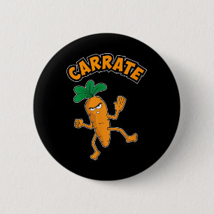 Cute And Funny Carrate Karate Training Carrot Pun Button