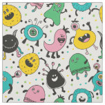 Cute and funny cartoon monster pattern fabric