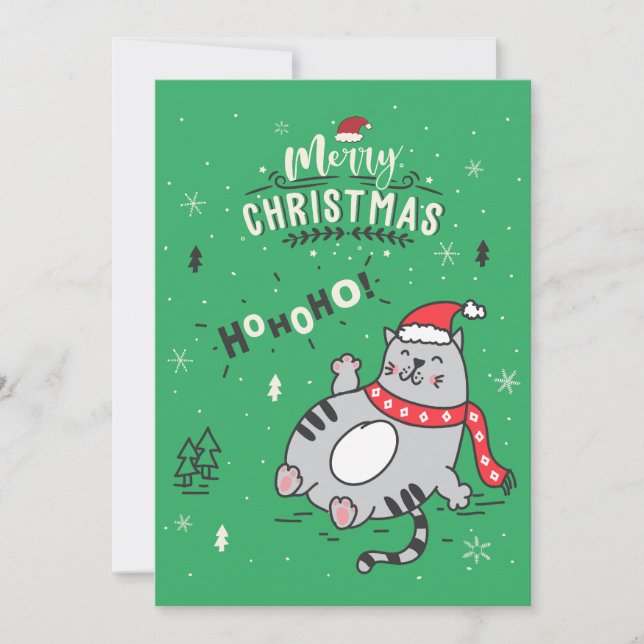 Cute and Funny Cat Christmas joyful Greetings Invitation (Front)