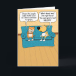 Cute and Funny Cat Ignoring Dog Birthday Card<br><div class="desc">The cute and funny cartoon birthday card features a cat who can't wait for the people to come home so it can ignore them. The dog of the house volunteers to be ignored, but the cat just isn't listening. Thank you for choosing this original design by © Chuck Ingwersen. I...</div>