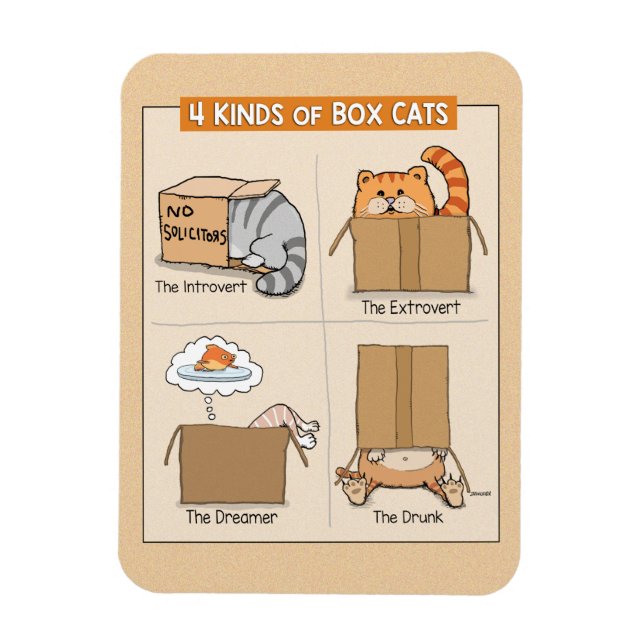Cute and Funny Cats in Boxes Magnet (Vertical)